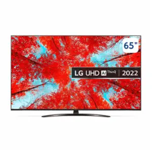 شاشة ال جي 65 بوصة Smart 4K مع HDR (النطاق الديناميكي العالي) النشط 4K لتصميمات شاشة السينما وتقنية AI ThinQ للتلفزيون الذكي بنظام التشغيل WebOS موديل 65UQ91006LC